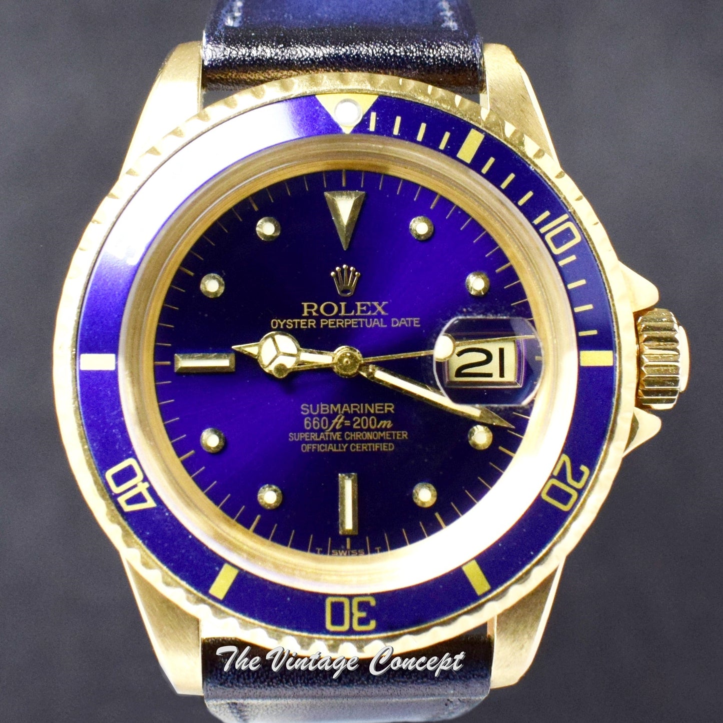 Rolex Submariner 18K YG Blue Purple Nipple Dial 1680 (SOLD)