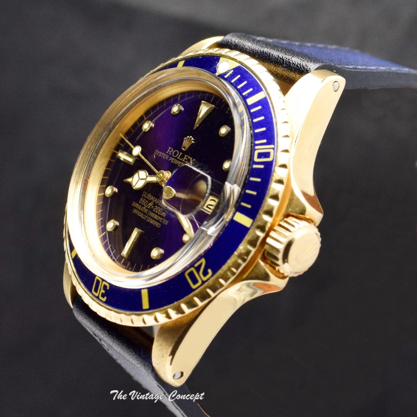 Rolex Submariner 18K YG Blue Purple Nipple Dial 1680 (SOLD)