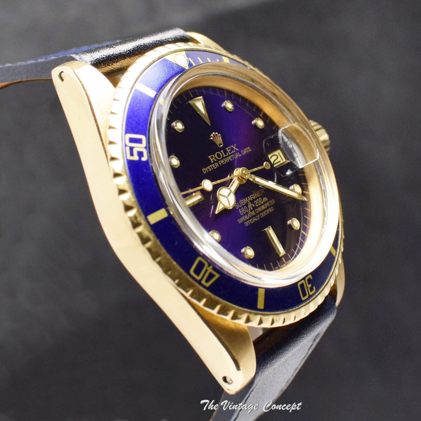 Rolex Submariner 18K YG Blue Purple Nipple Dial 1680 (SOLD)