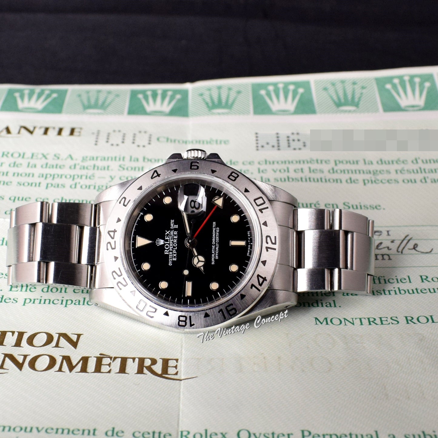 Rolex Explorer II Black Dial 16570 w/ Original Paper