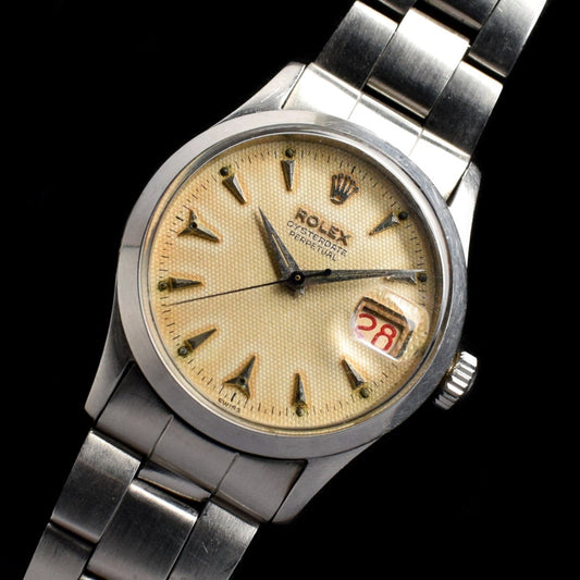 Rolex Oysterdate Perpetual Waffle Creamy Dial 6518  (SOLD)