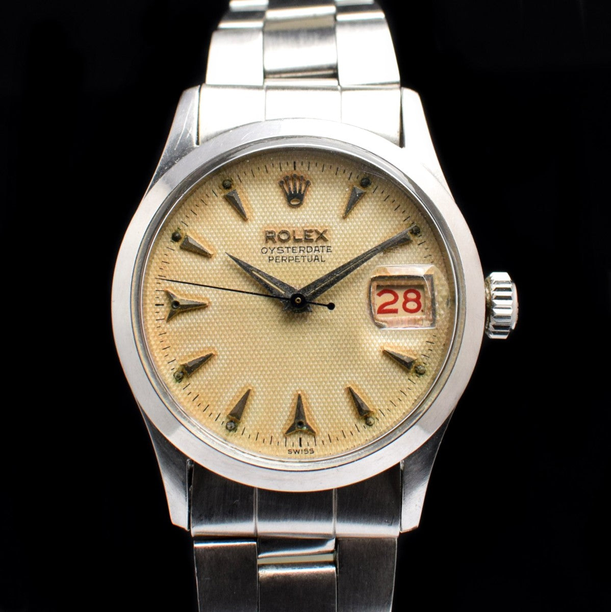 Rolex Oysterdate Perpetual Waffle Creamy Dial 6518  (SOLD)