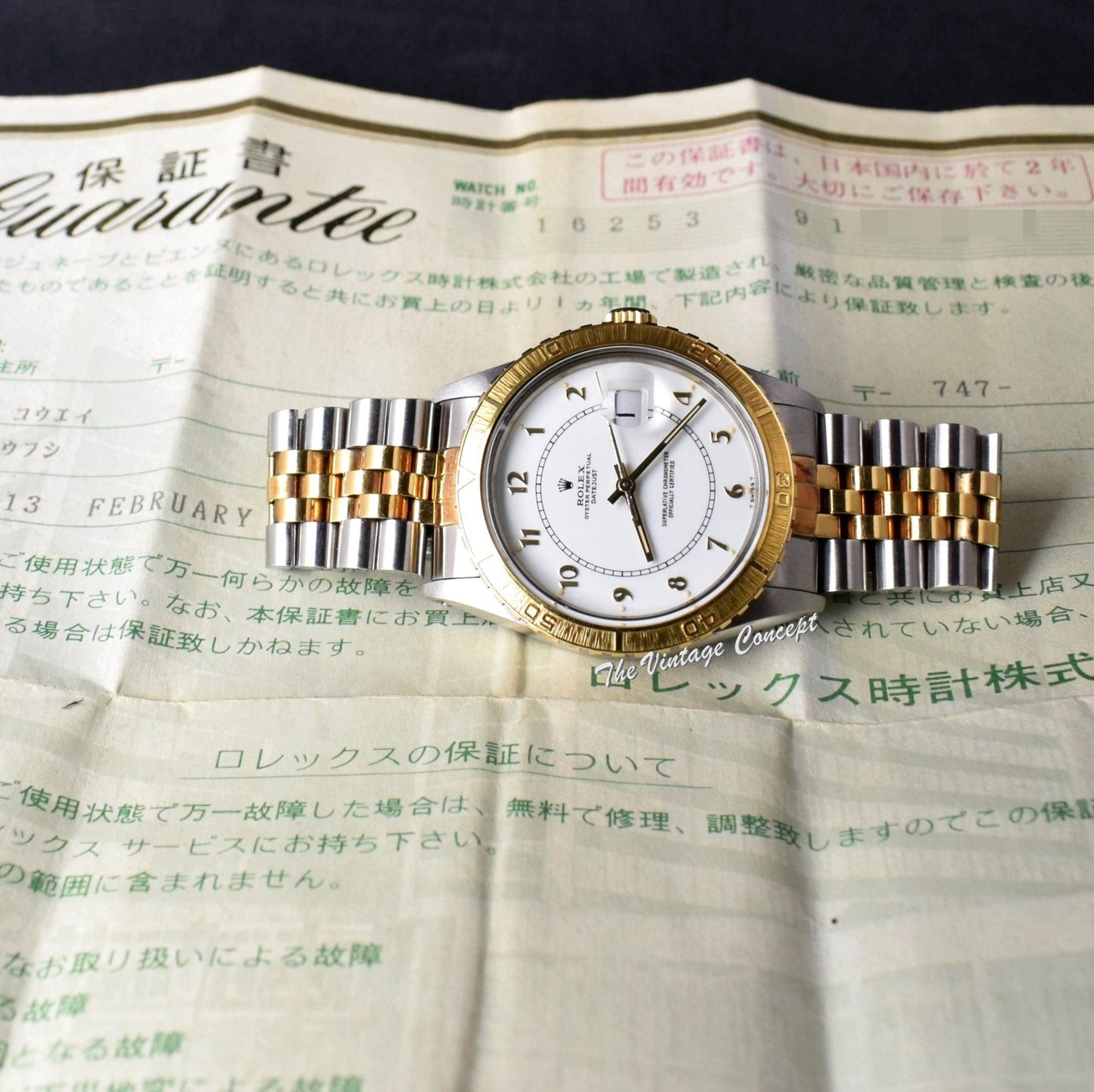 Rolex Datejust Two-Tone White Dial w/ Numeral Indexes 16253 w/ Original Paper  (SOLD)