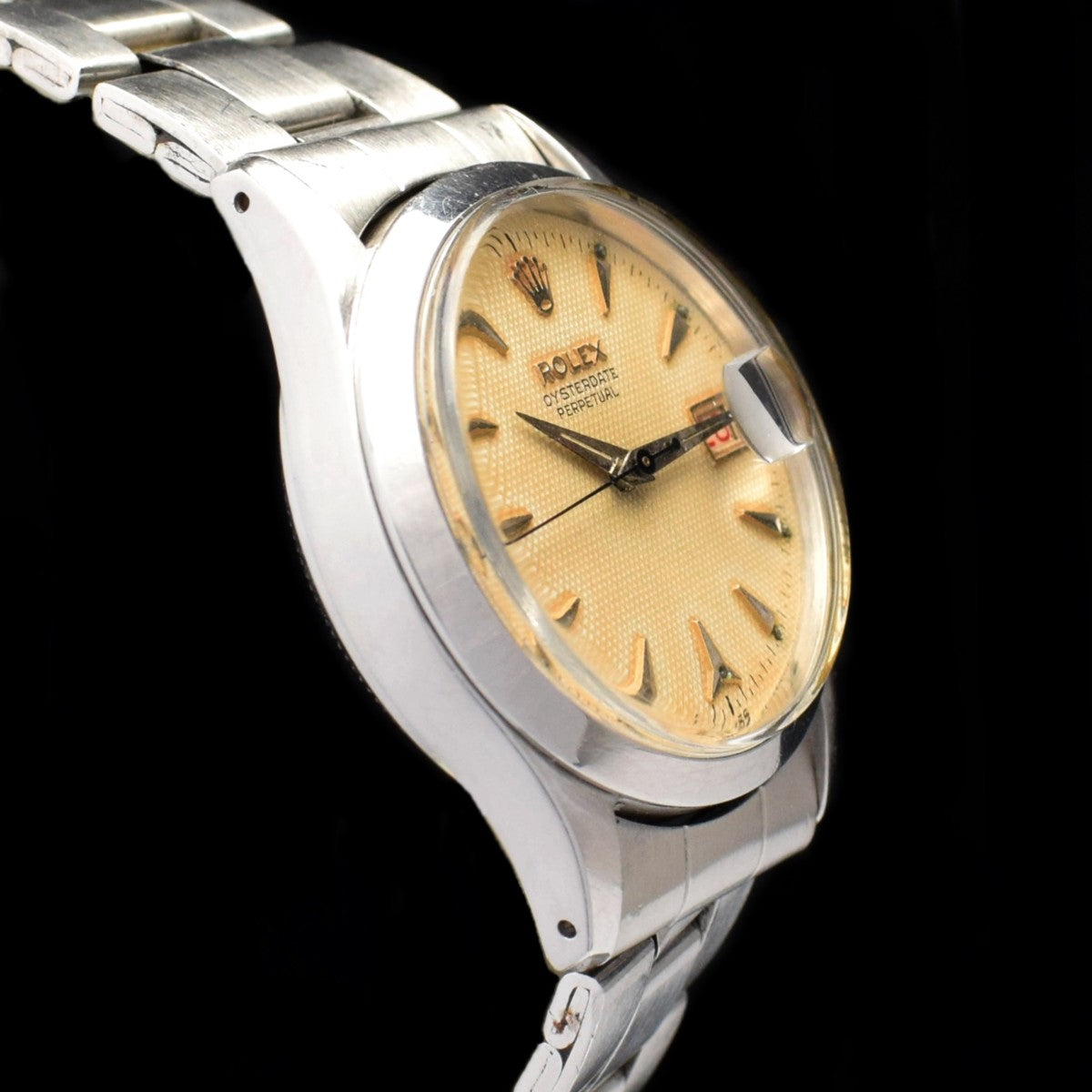 Rolex Oysterdate Perpetual Waffle Creamy Dial 6518  (SOLD)