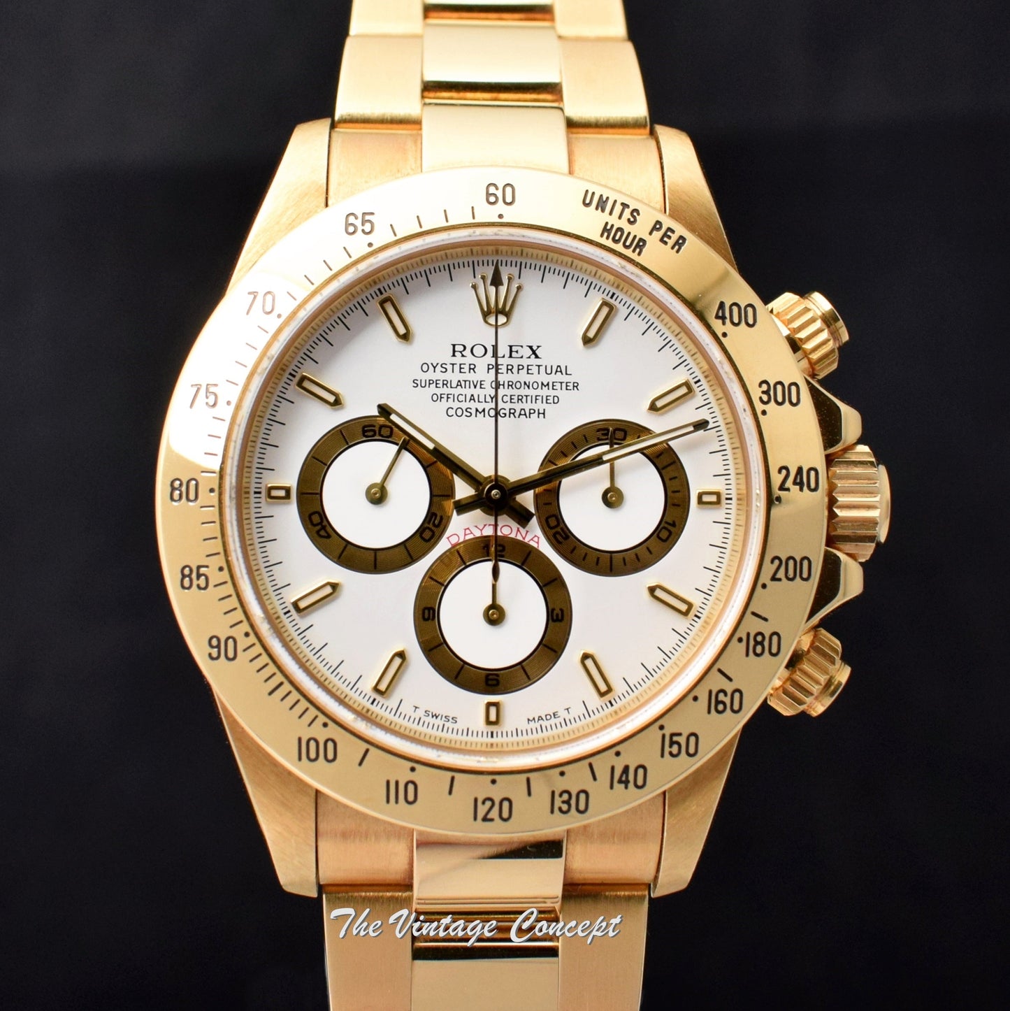 Rolex Daytona 18K YG White Dial 16528 w/ Rolex Service Card  (SOLD)