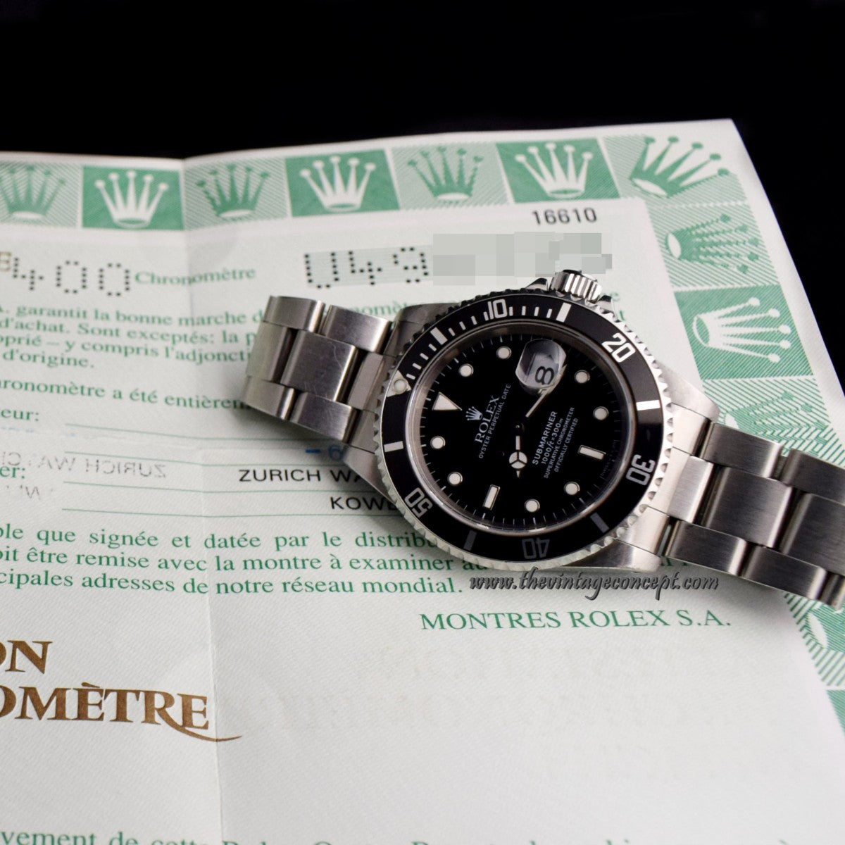 Rolex Submariner 16610 w/ Original Paper (SOLD)