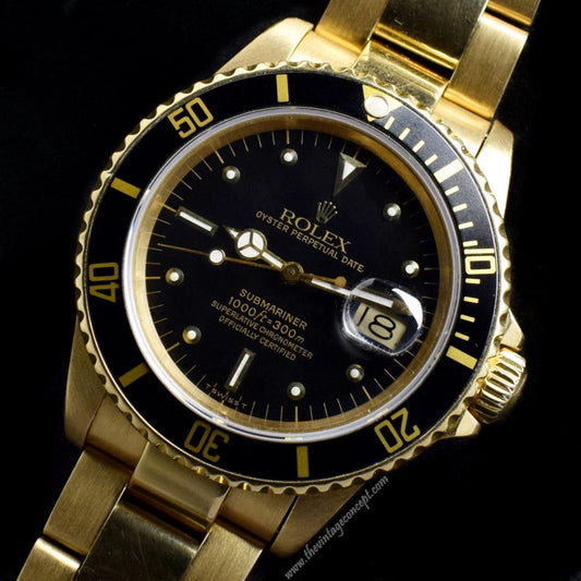 Rolex Submariner 18K YG Black Nipple Dial 16808 (SOLD)