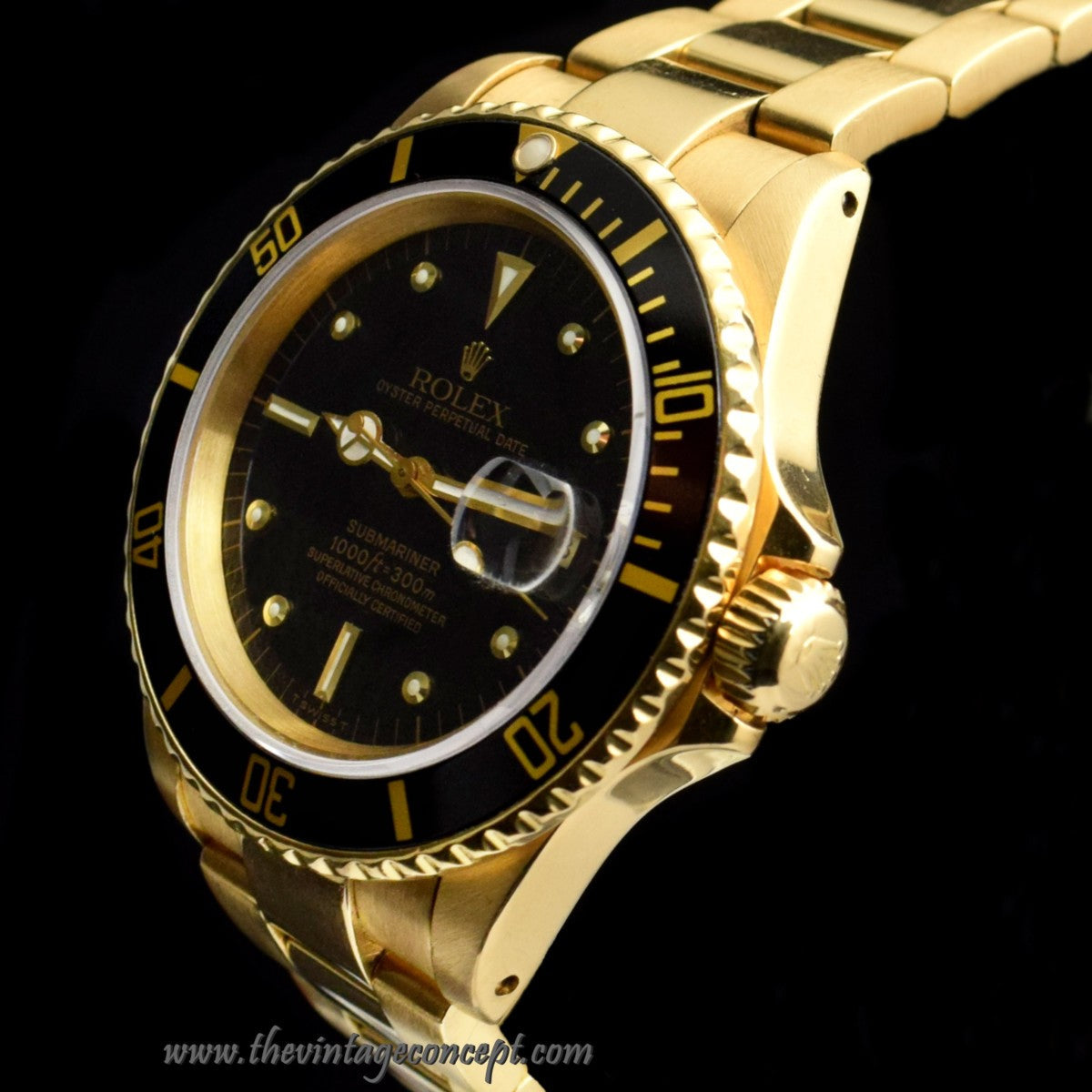 Rolex Submariner 18K YG Black Nipple Dial 16808 (SOLD)