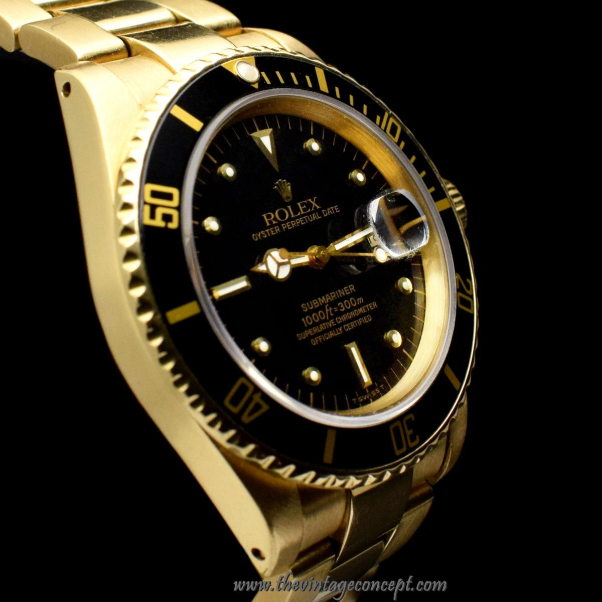 Rolex Submariner 18K YG Black Nipple Dial 16808 (SOLD)