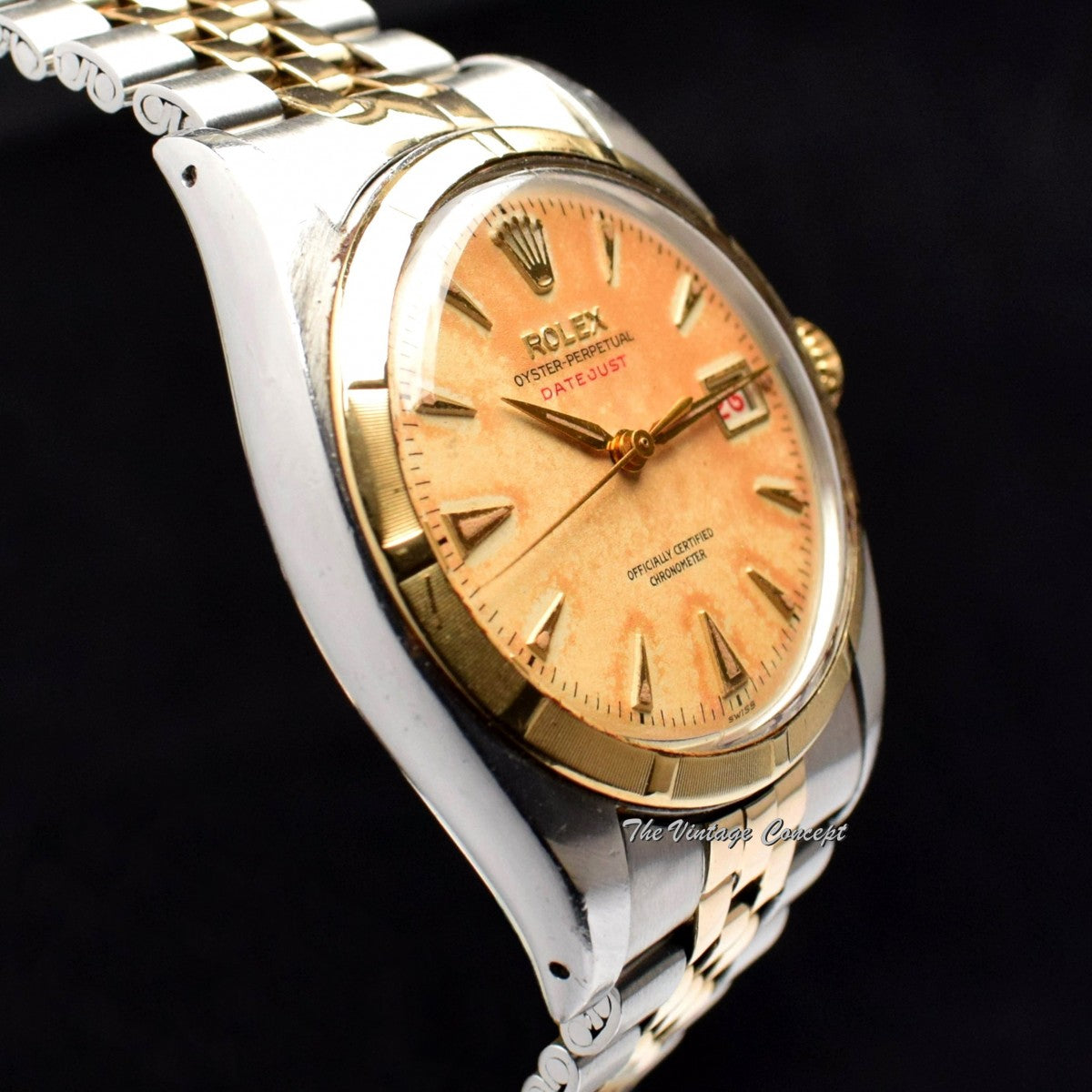 Rolex Big Bubbleback Two-Tones Red "Datejust" Creamy Dial 6105 ( SOLD )