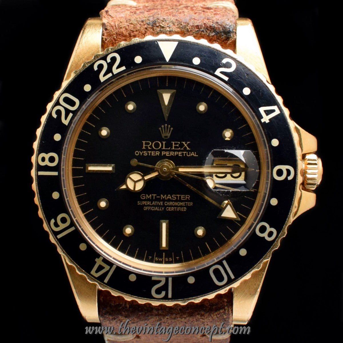 Rolex GMT-Master 18K YG Black Nipple Dial 1675 (SOLD)