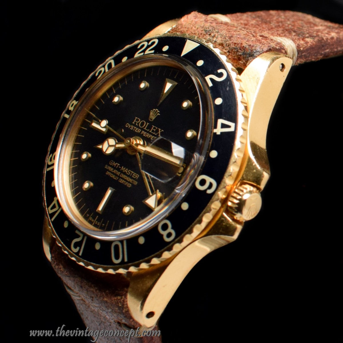 Rolex GMT-Master 18K YG Black Nipple Dial 1675 (SOLD)