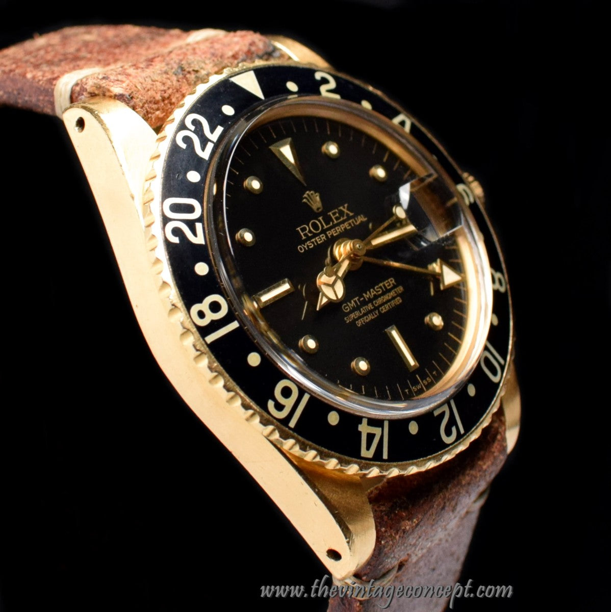 Rolex GMT-Master 18K YG Black Nipple Dial 1675 (SOLD)