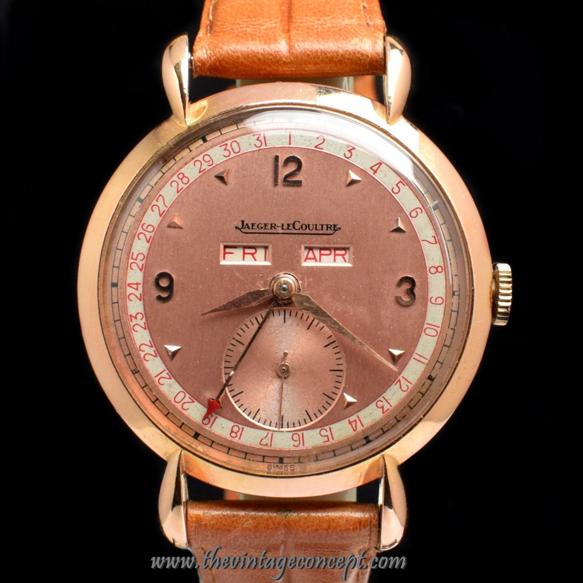 Vintage Jaeger-LeCoultre JLC 18K Rose Gold Triple Date Calendar ( LCF )