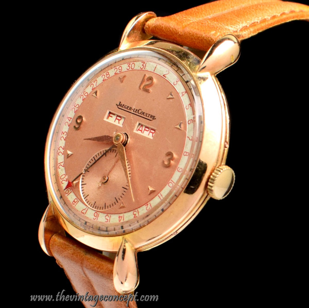 Vintage Jaeger-LeCoultre JLC 18K Rose Gold Triple Date Calendar ( LCF )