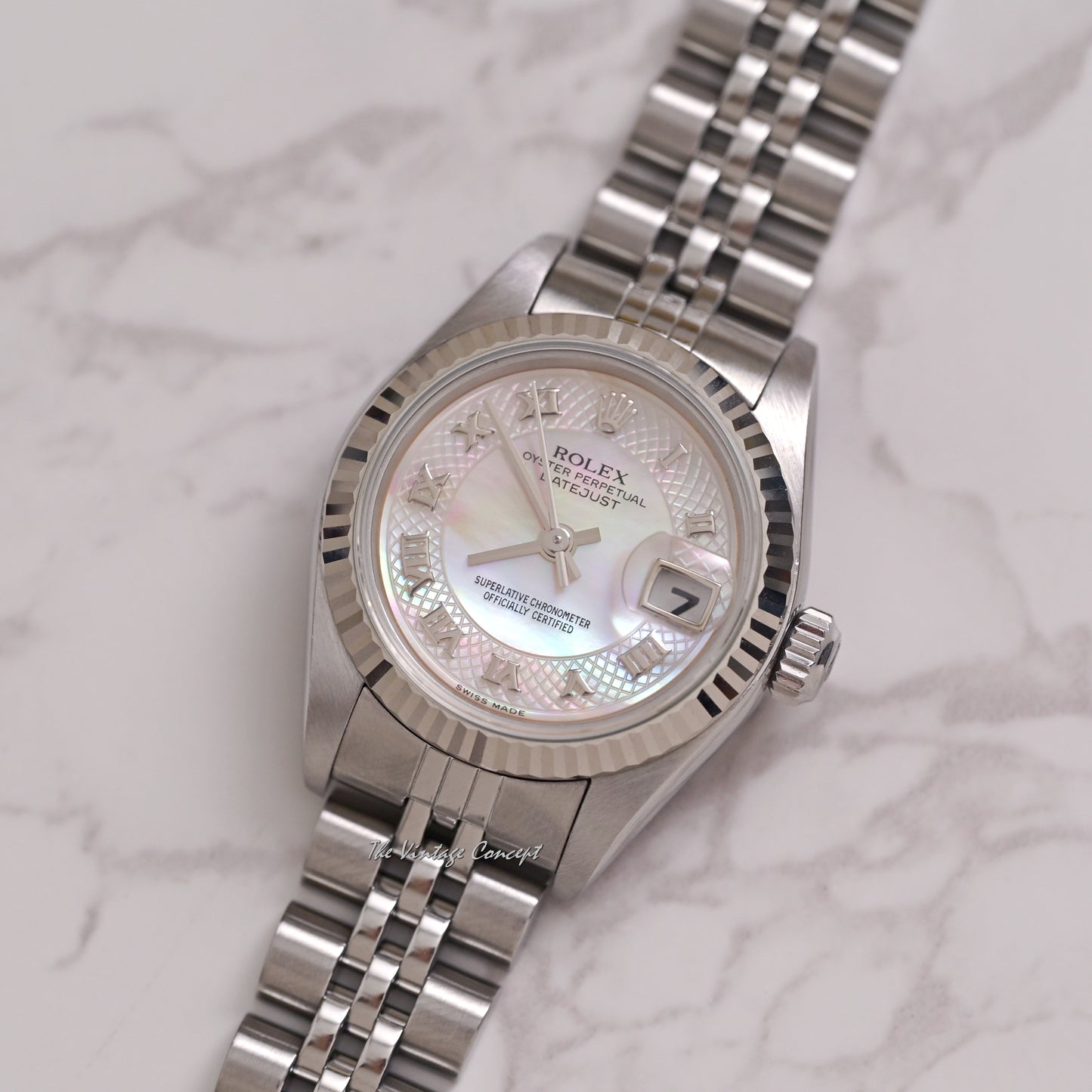 Rolex Steel Lady Datejust MOP Dial with Roman Indexes Ref. 79174