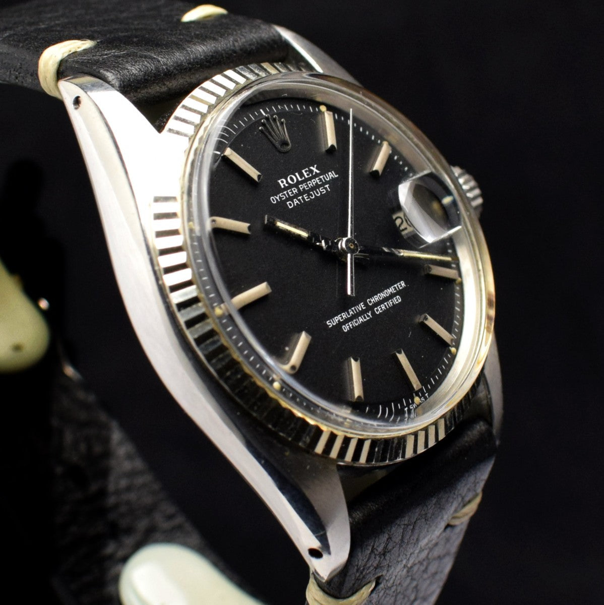 Rolex Datejust Matte Black Dial 1601  (SOLD)