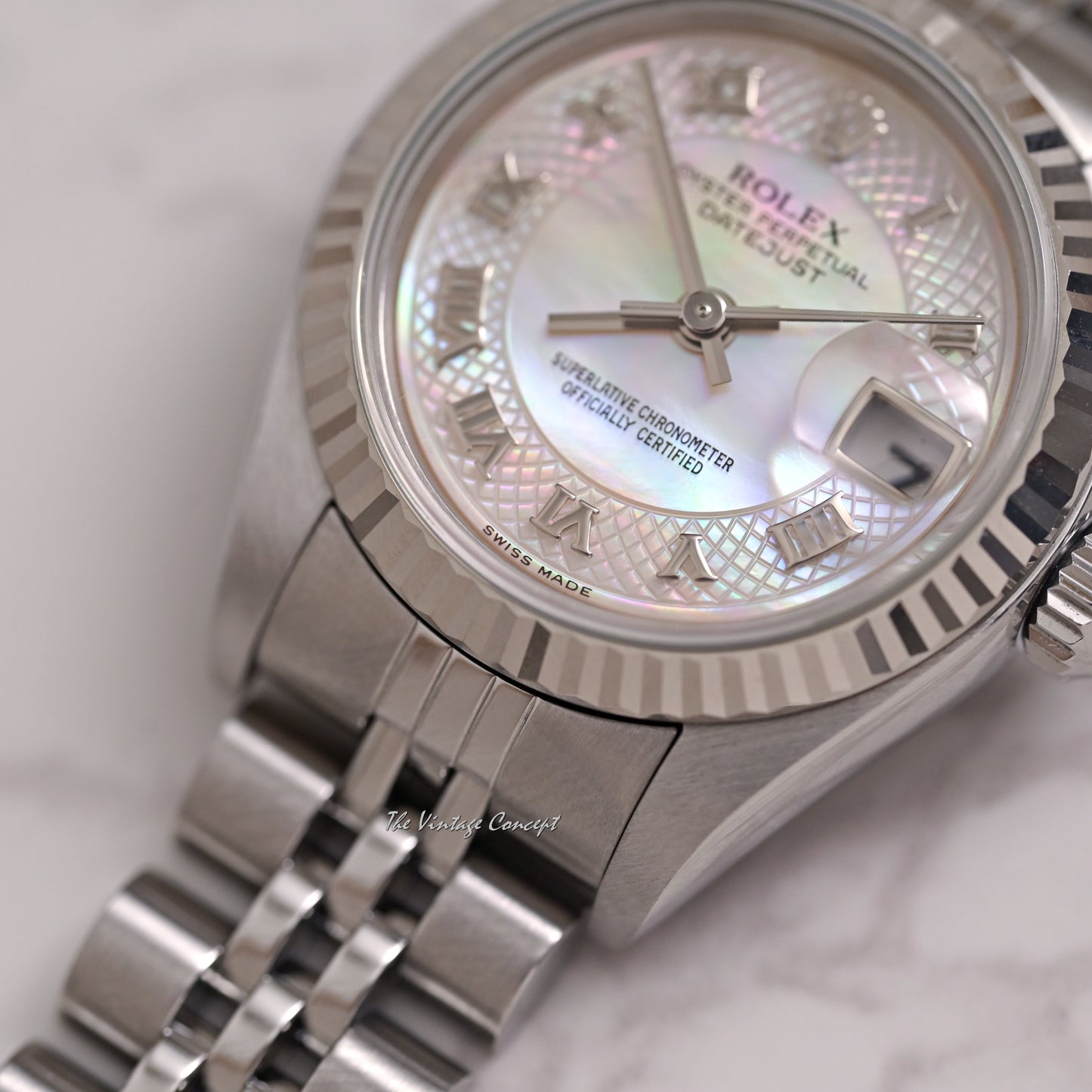 Rolex Steel Lady Datejust MOP Dial with Roman Indexes Ref. 79174