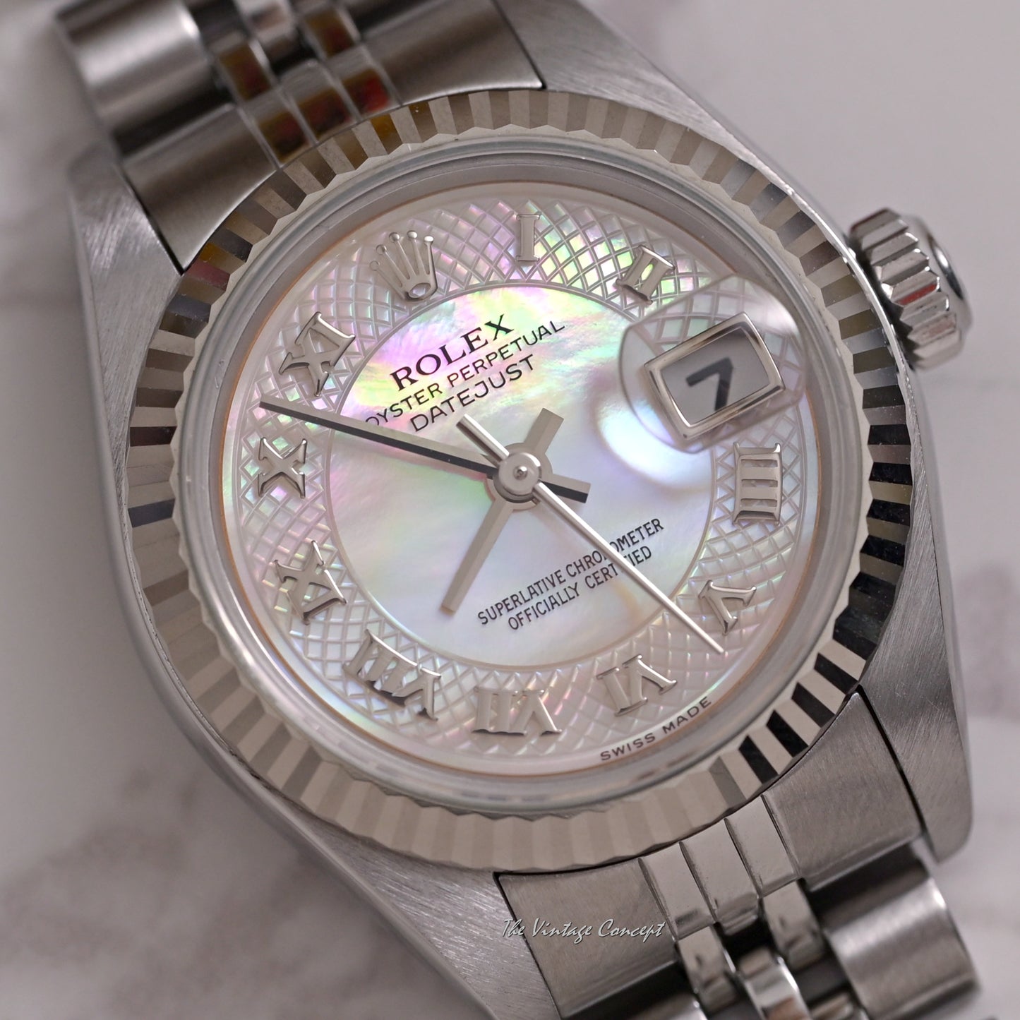 Rolex Steel Lady Datejust MOP Dial with Roman Indexes Ref. 79174