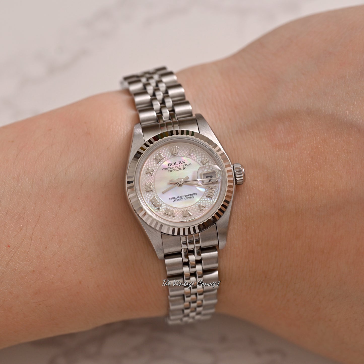 Rolex Steel Lady Datejust MOP Dial with Roman Indexes Ref. 79174