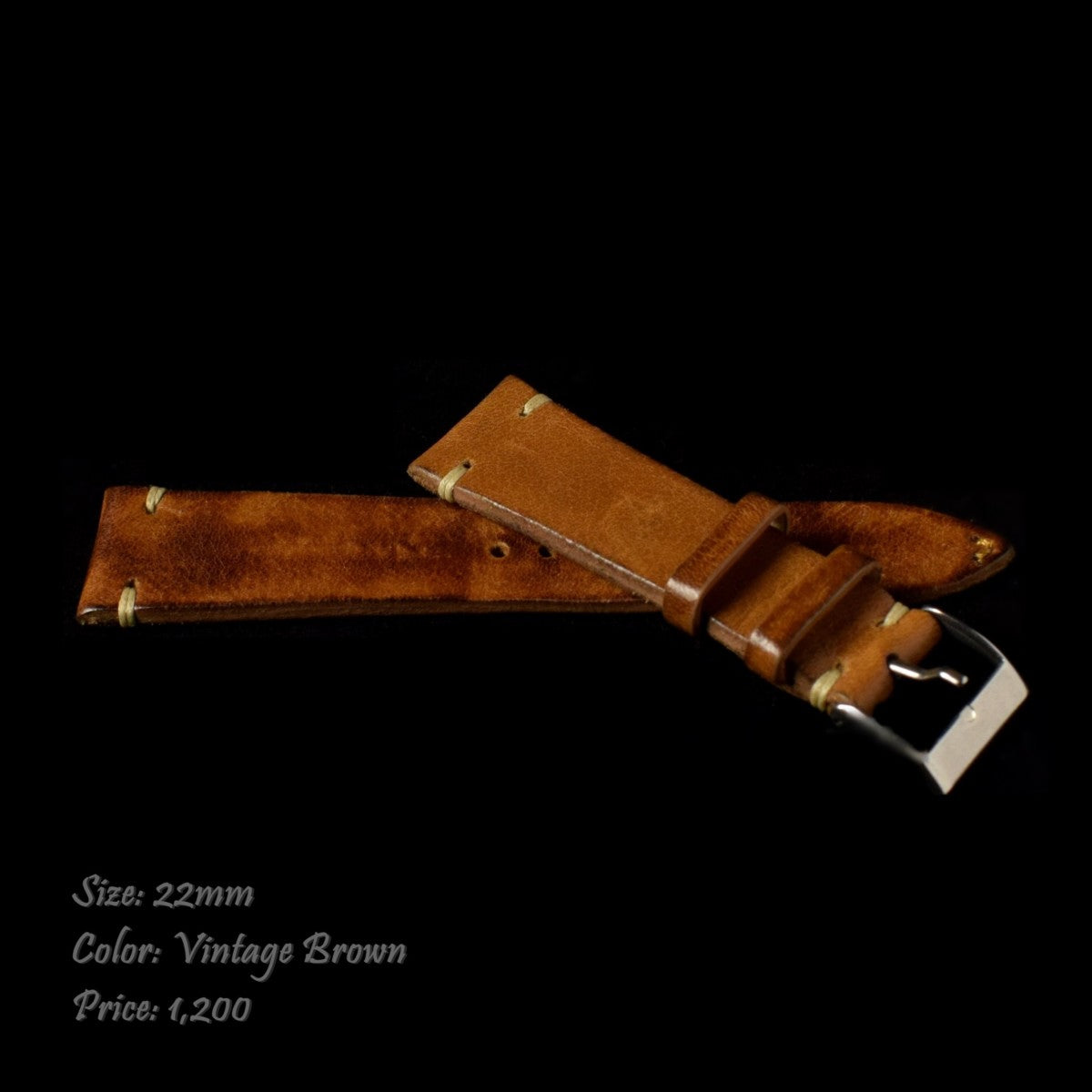 22 x 18mm Brown Calf Leather Strap