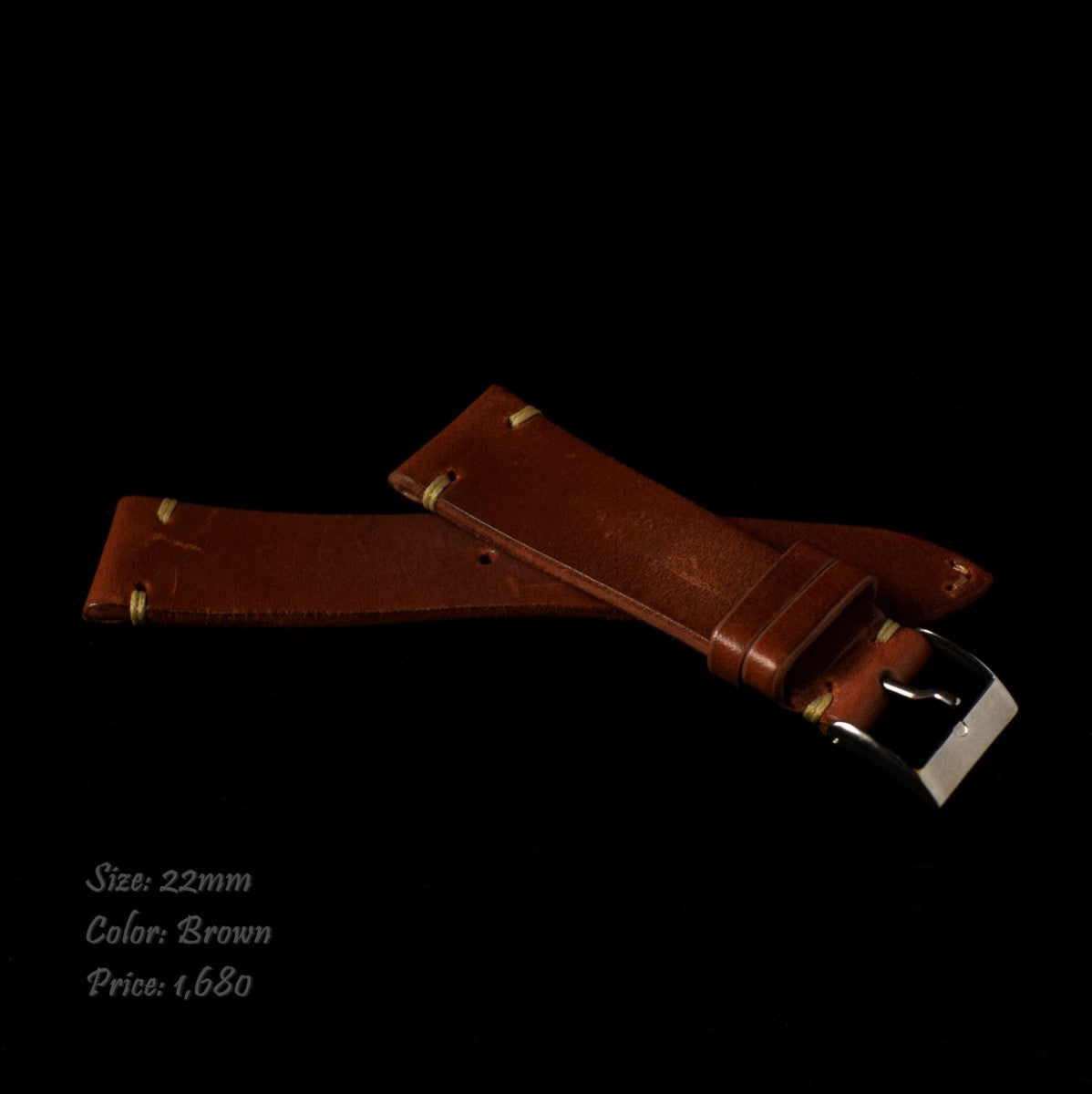 22 x 16mm Vintage Brown Calf Leather Strap