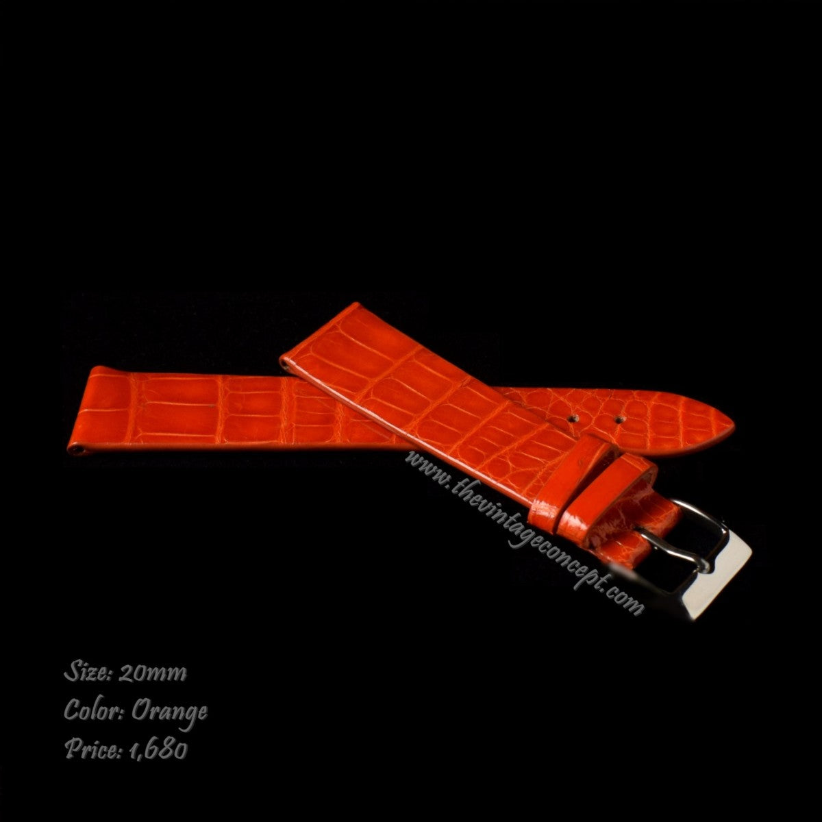 20 x 16mm Orange Crocodile Strap  (SOLD)