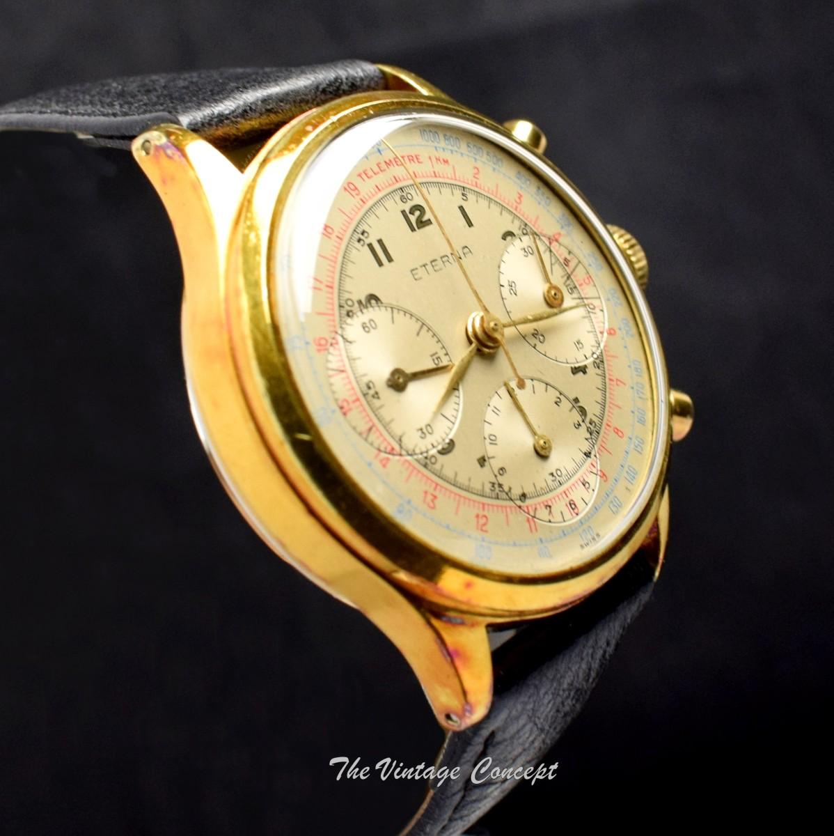 Eterna 38mm Gold Plated Chronograph