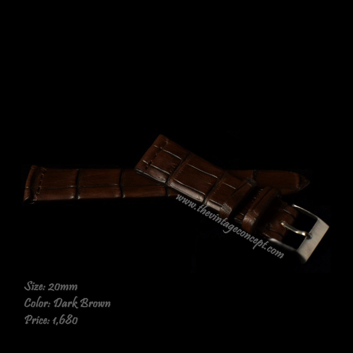 20 x 16mm Burgundy Red Crocodile Strap  (SOLD)