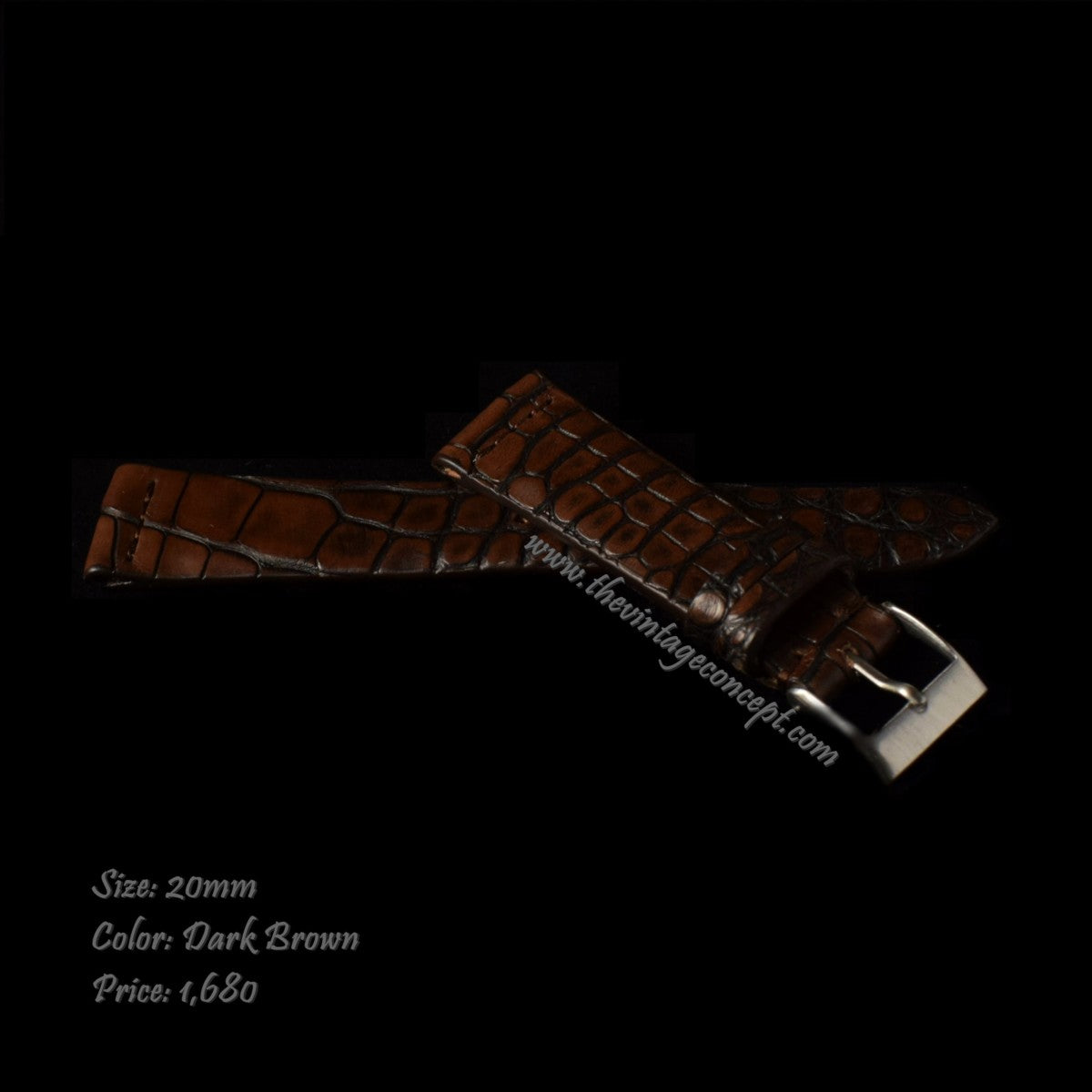 20 x 16mm Brown Crocodile Strap  (SOLD)