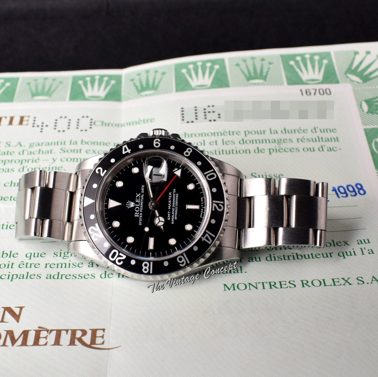 Rolex GMT-Master Black Insert 16700 w/ Original Paper  ( SOLD )