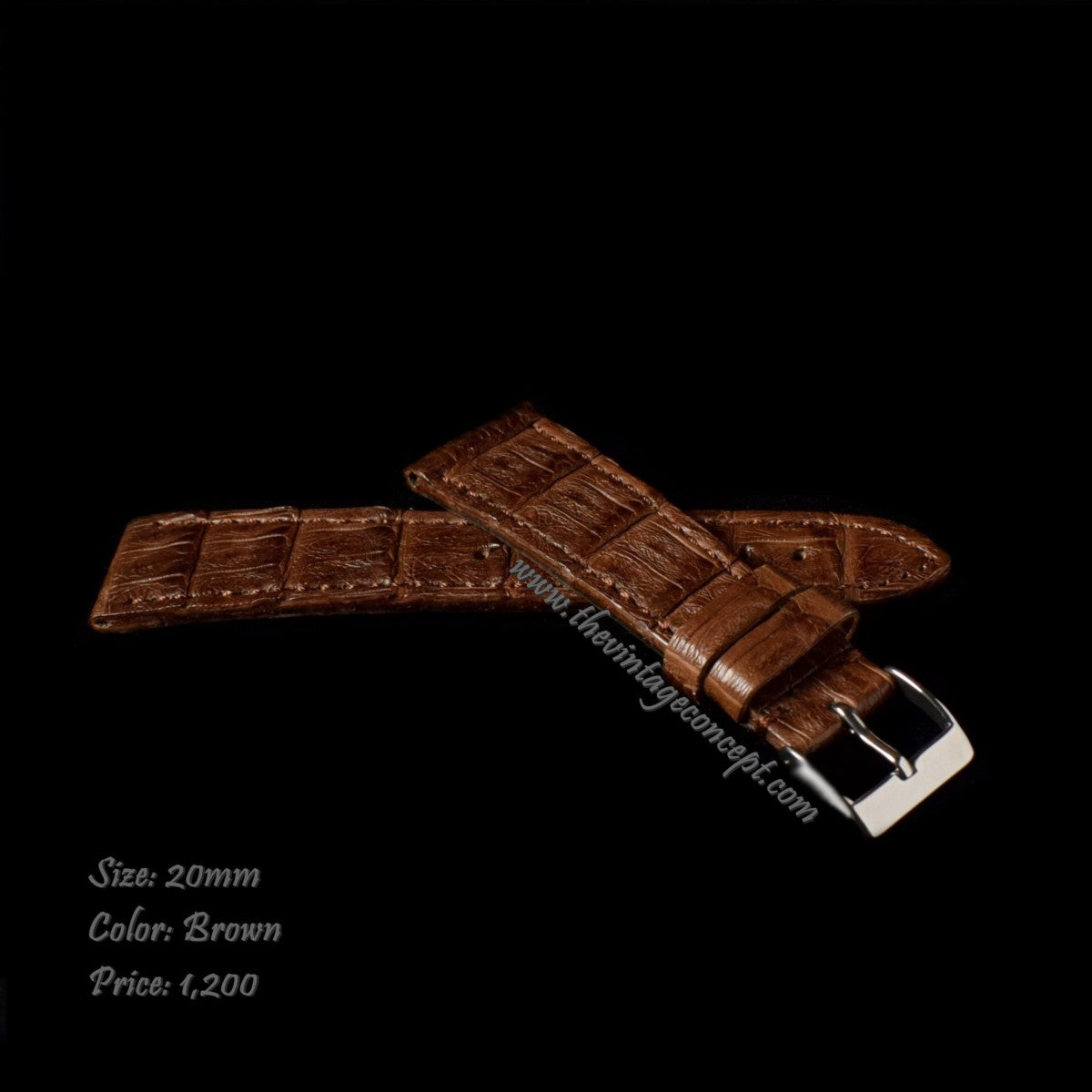 20 x 16mm Brown Crocodile Strap  ( SOLD )