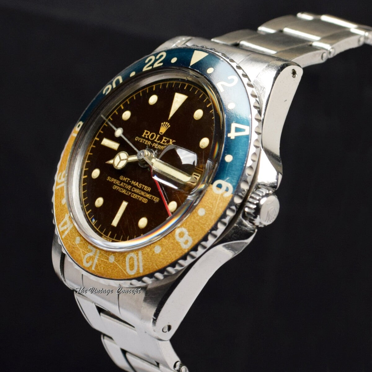 Rolex GMT-Master PCG Chapter Ring Tropical Gilt Dial 1675 (SOLD)