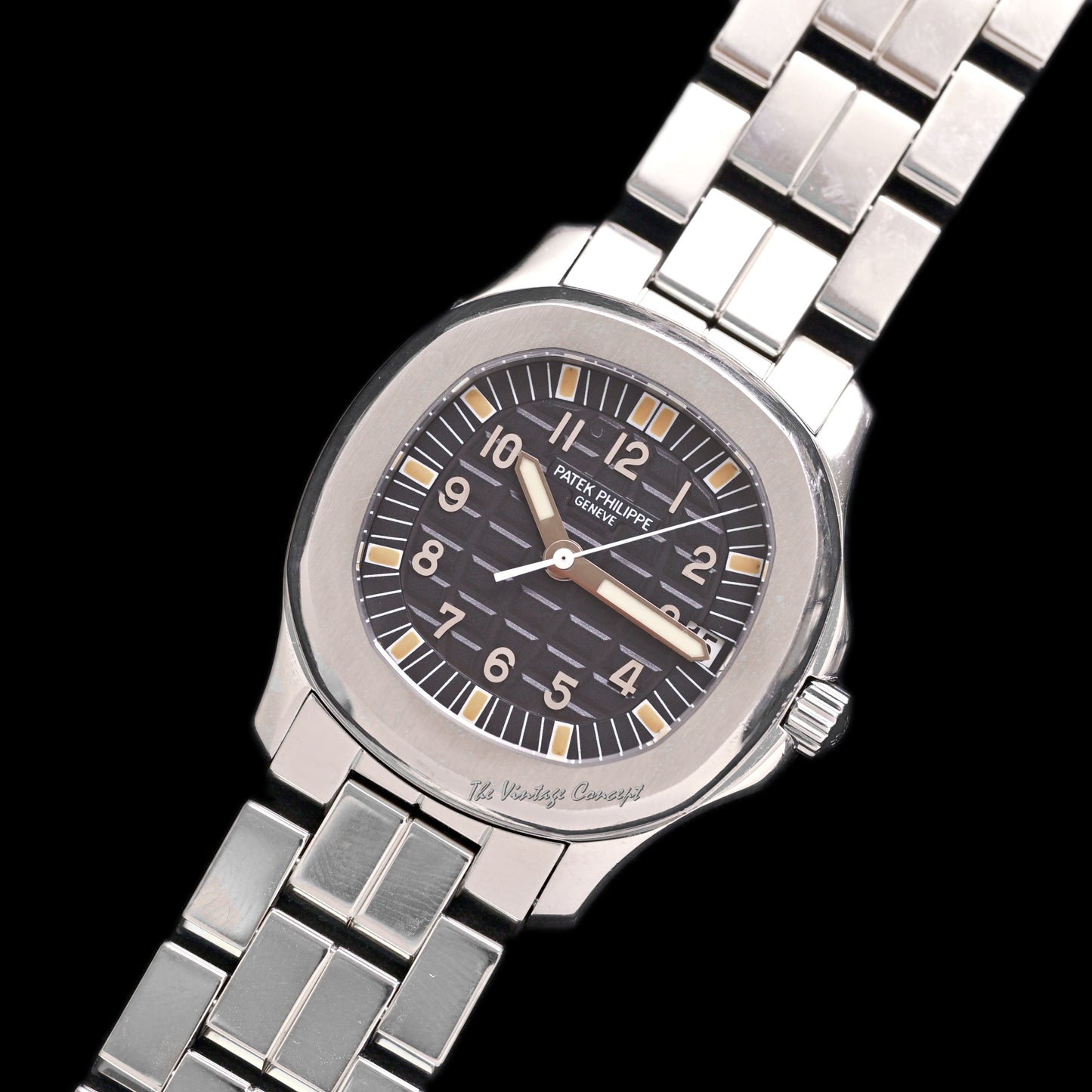 Patek Philippe Steel Aquanaut Black Dial with Steel Bracelet and Rubber Strap w/ original paper Ref. 5066A-001