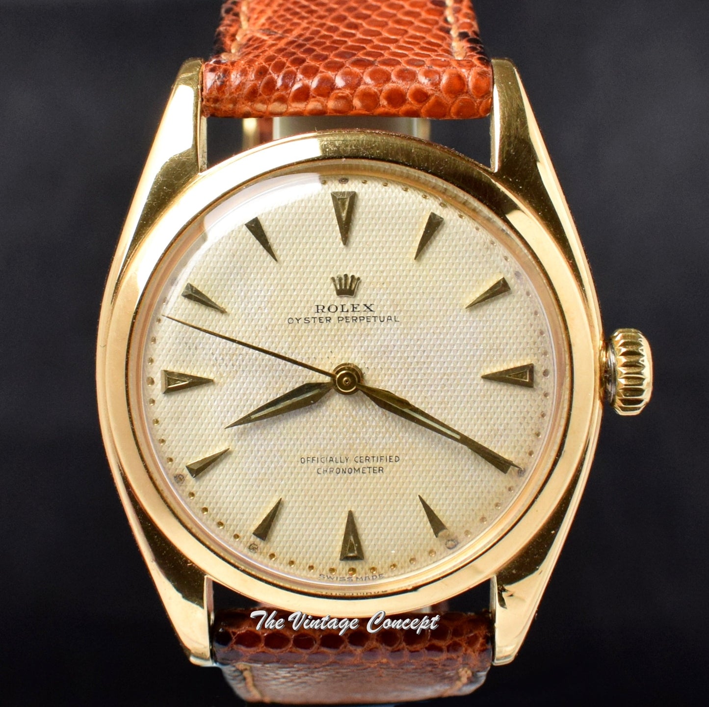 Rolex 18K YG Big Bubbleback Creamy Honeycomb Dial 6088