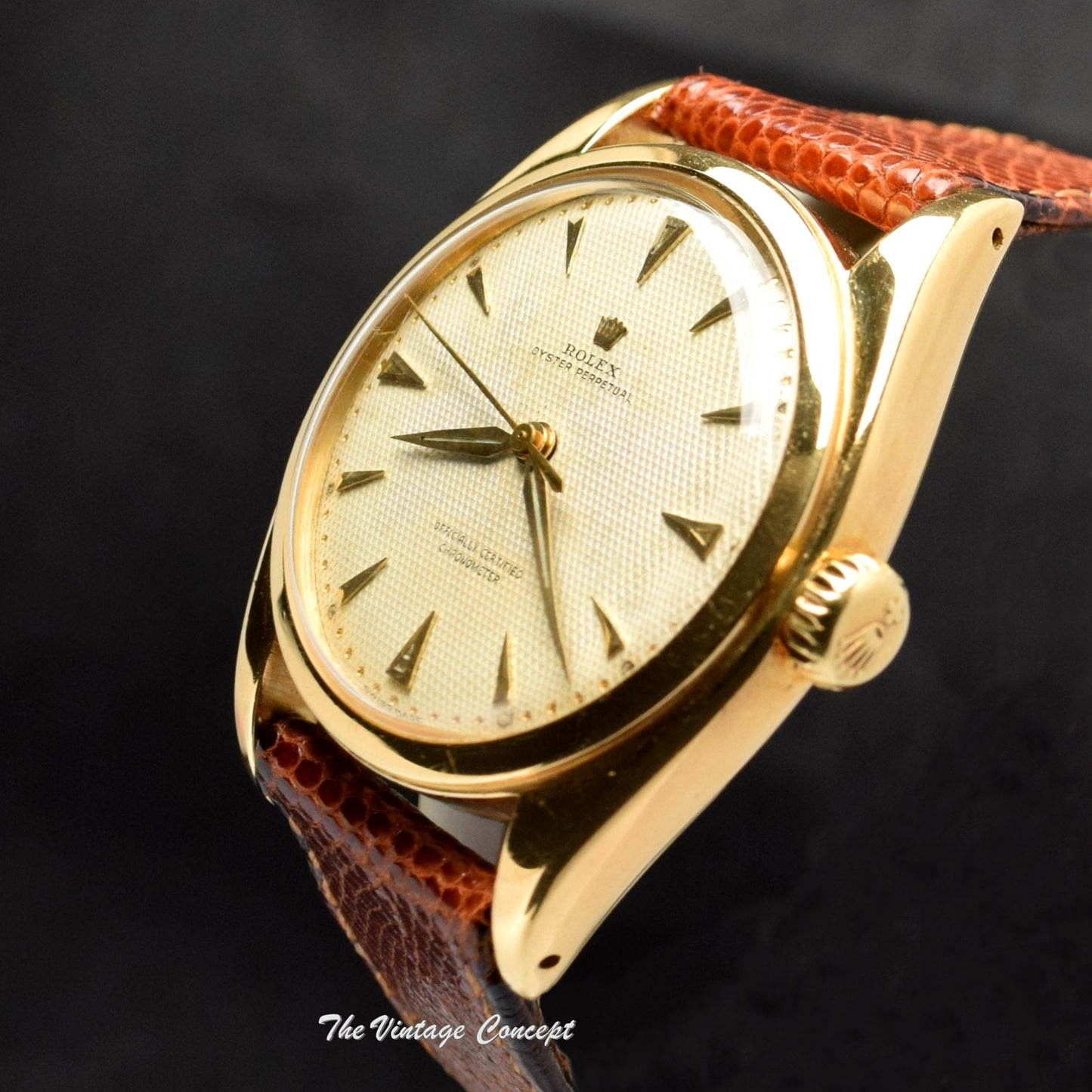 Rolex 18K YG Big Bubbleback Creamy Honeycomb Dial 6088