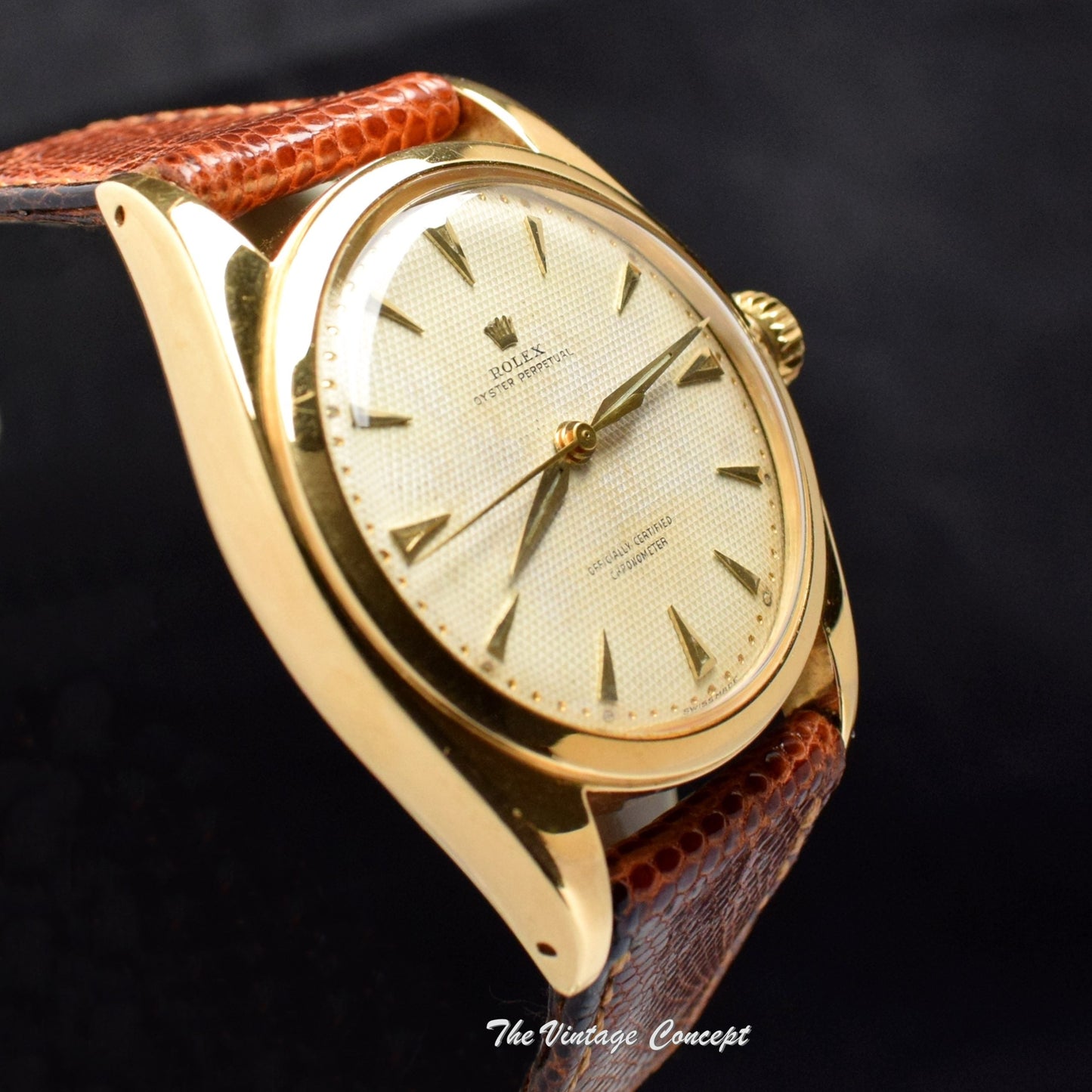 Rolex 18K YG Big Bubbleback Creamy Honeycomb Dial 6088