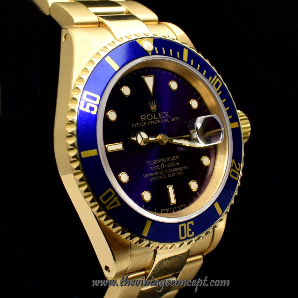 Rolex Submariner 18K YG Purple Dial 16618 (SOLD)