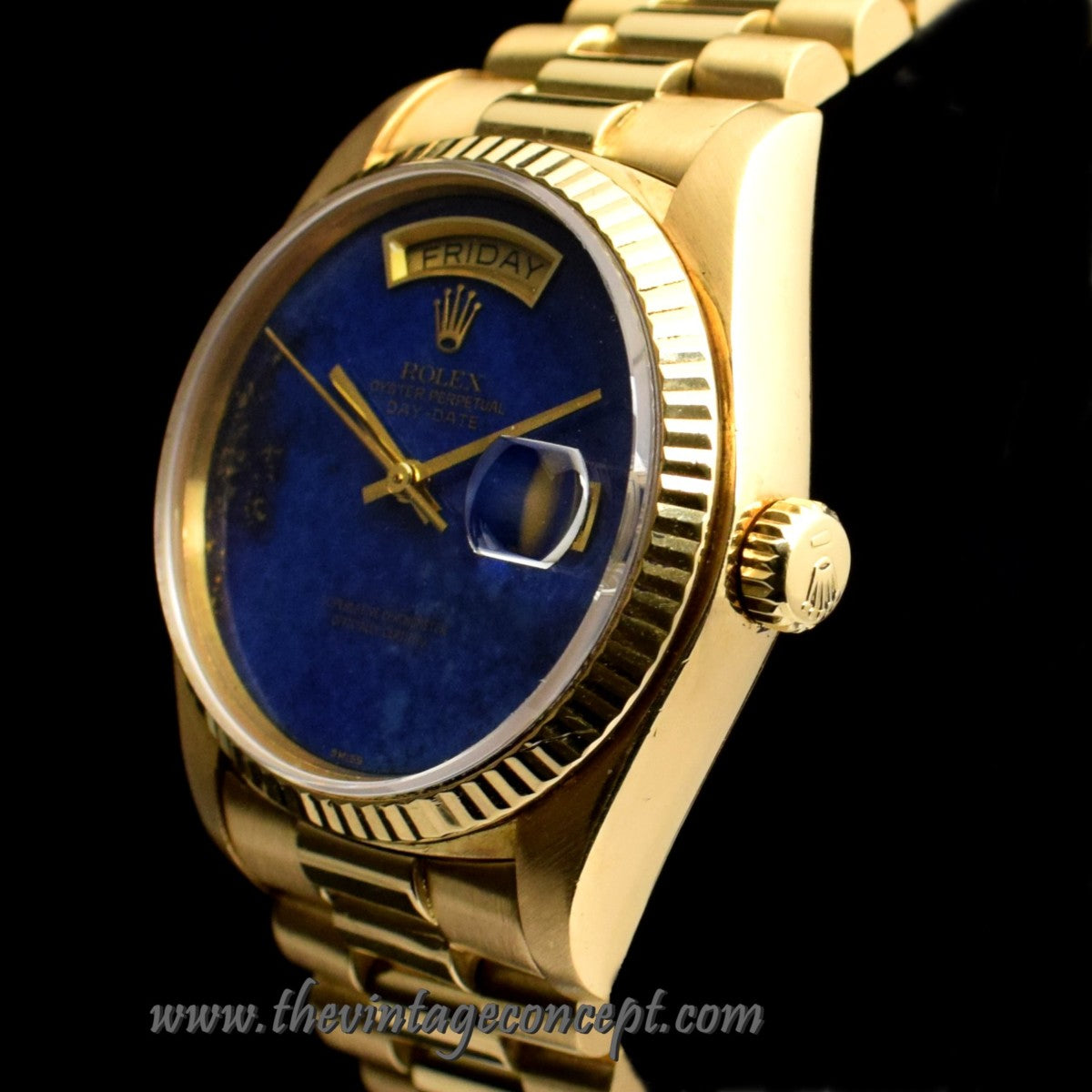 Rolex Day-Date 18K Yellow Gold Lapis Dial 18038 (SOLD)