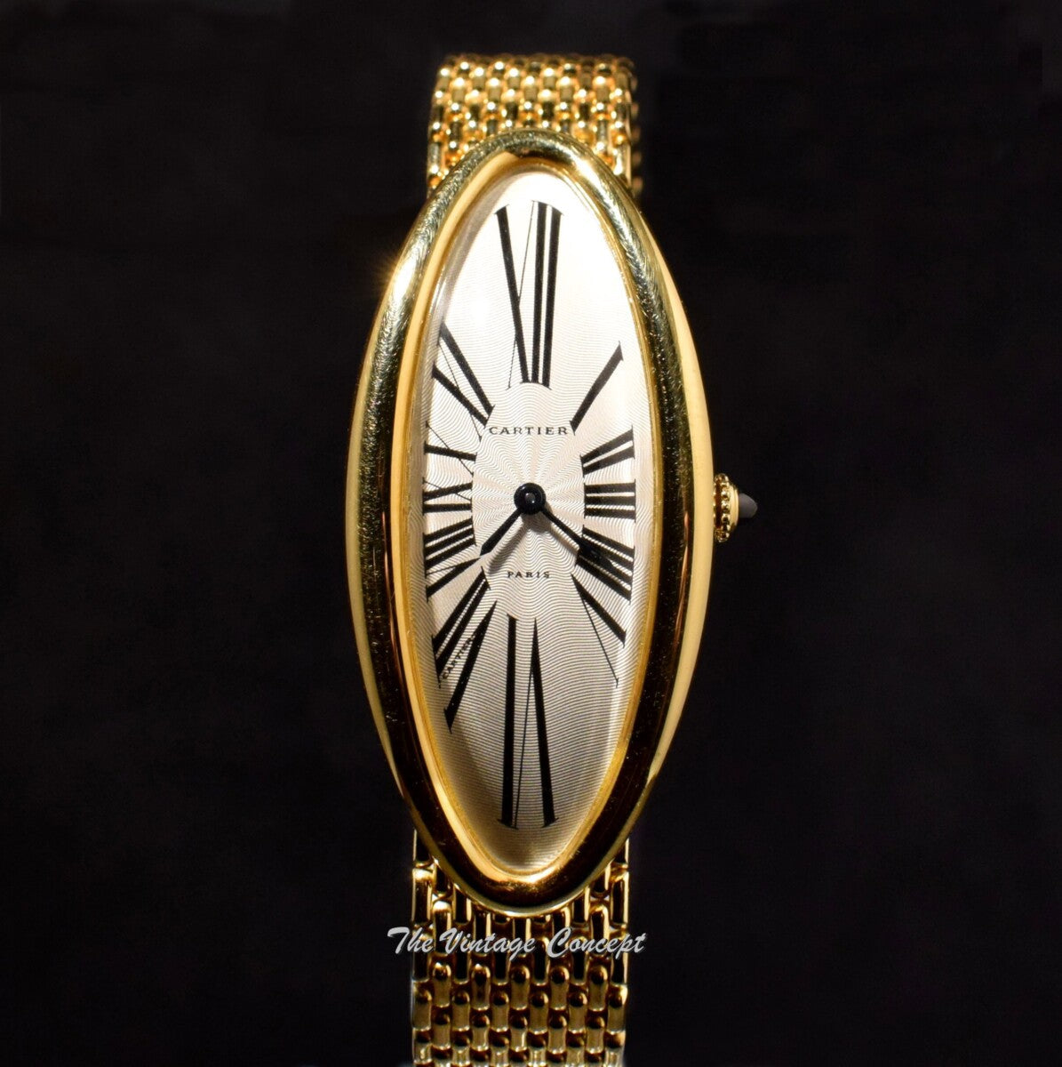 Cartier 18K Yellow Gold Baignoire Allongée "Maxi Oval" w/ Original 18K YG Bracelet (SOLD)