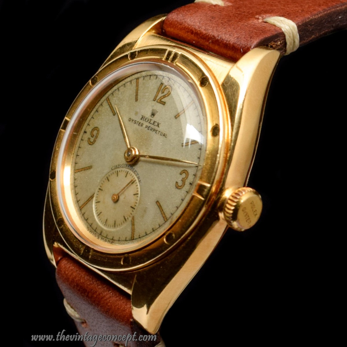 Rolex Bubbleback 18K YG 3,6,9 Sub Second Dial 3458 (SOLD)