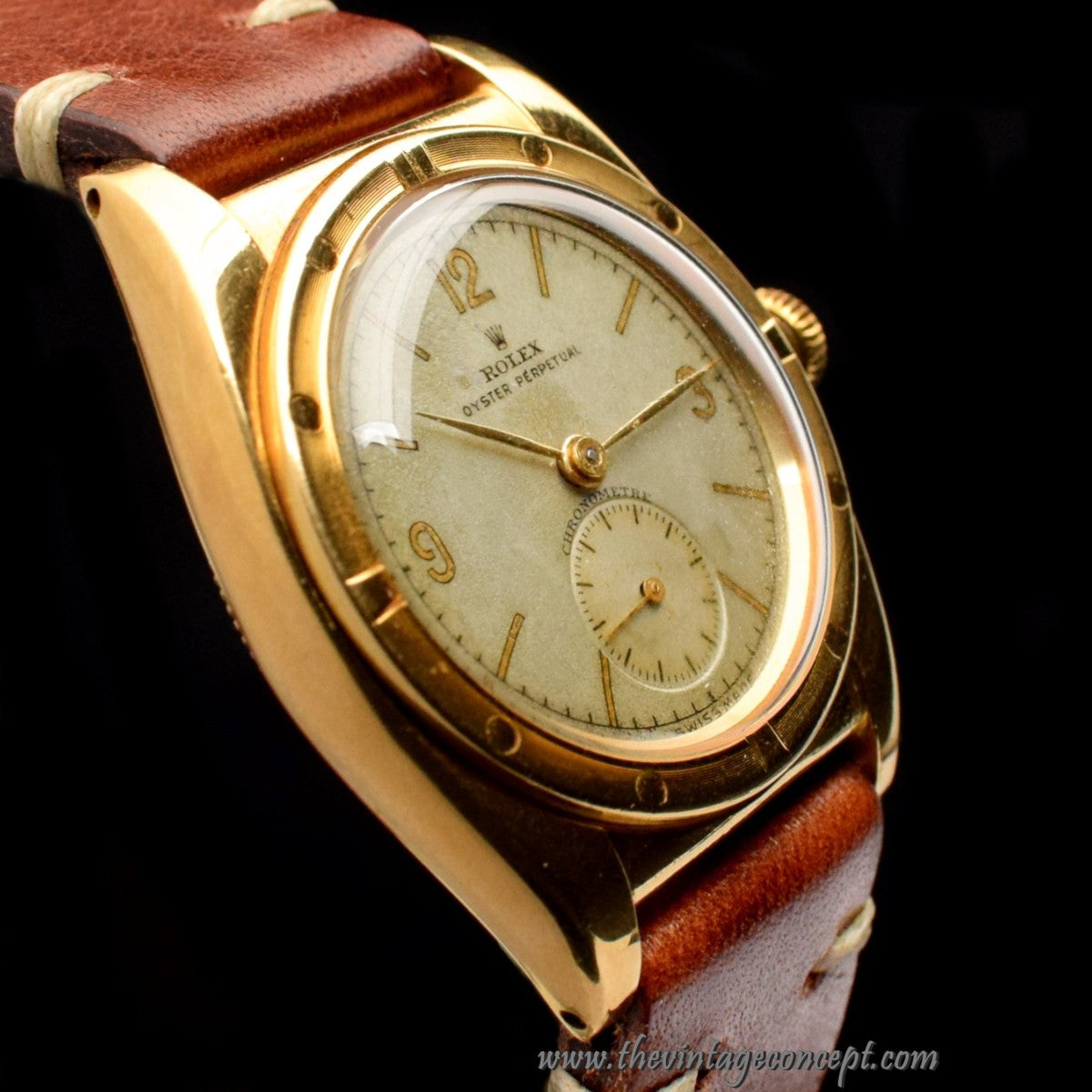 Rolex Bubbleback 18K YG 3,6,9 Sub Second Dial 3458 (SOLD)