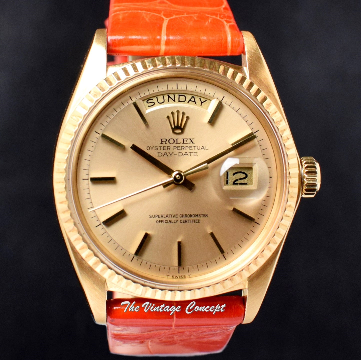 Rolex Day-Date 18K YG Champagne Dial 1803 w/ Rolex Service Card (SOLD)