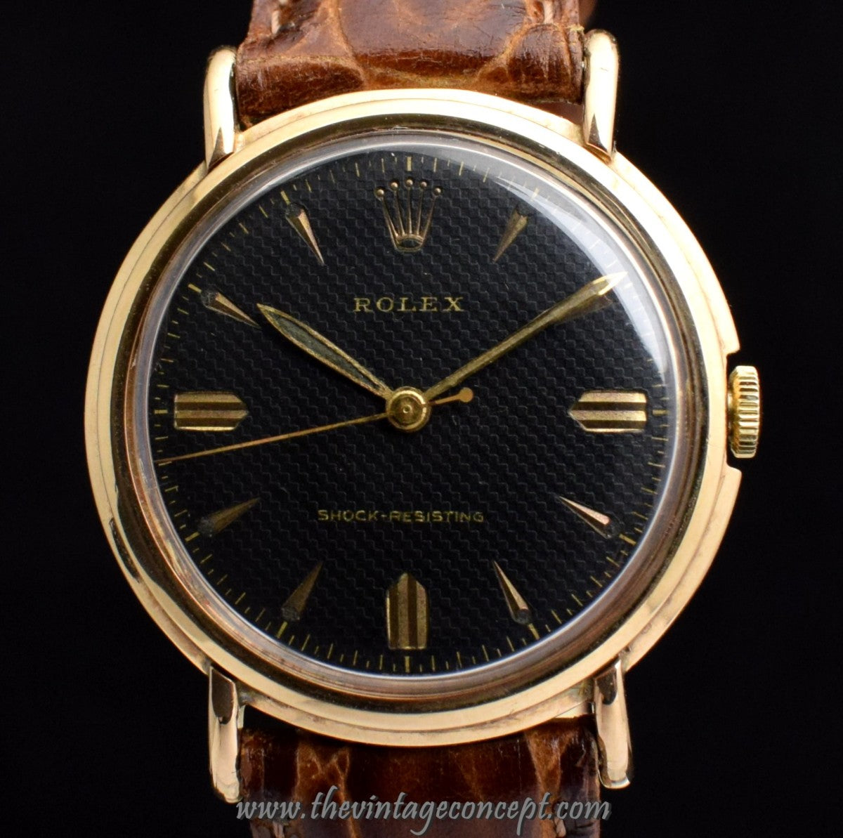 Rolex 10K Rose Gold Black Honeycomb Dial (SOLD)