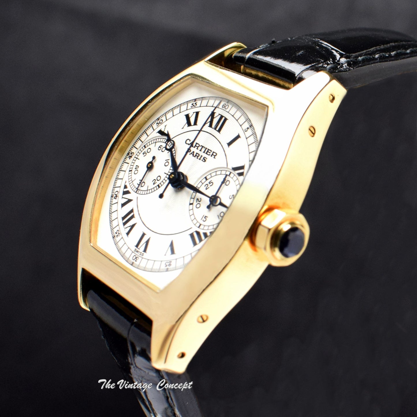 Cartier Yellow Gold CPCP Tortue Monopoussoir Chronograph 2356 (Full Set) (SOLD)