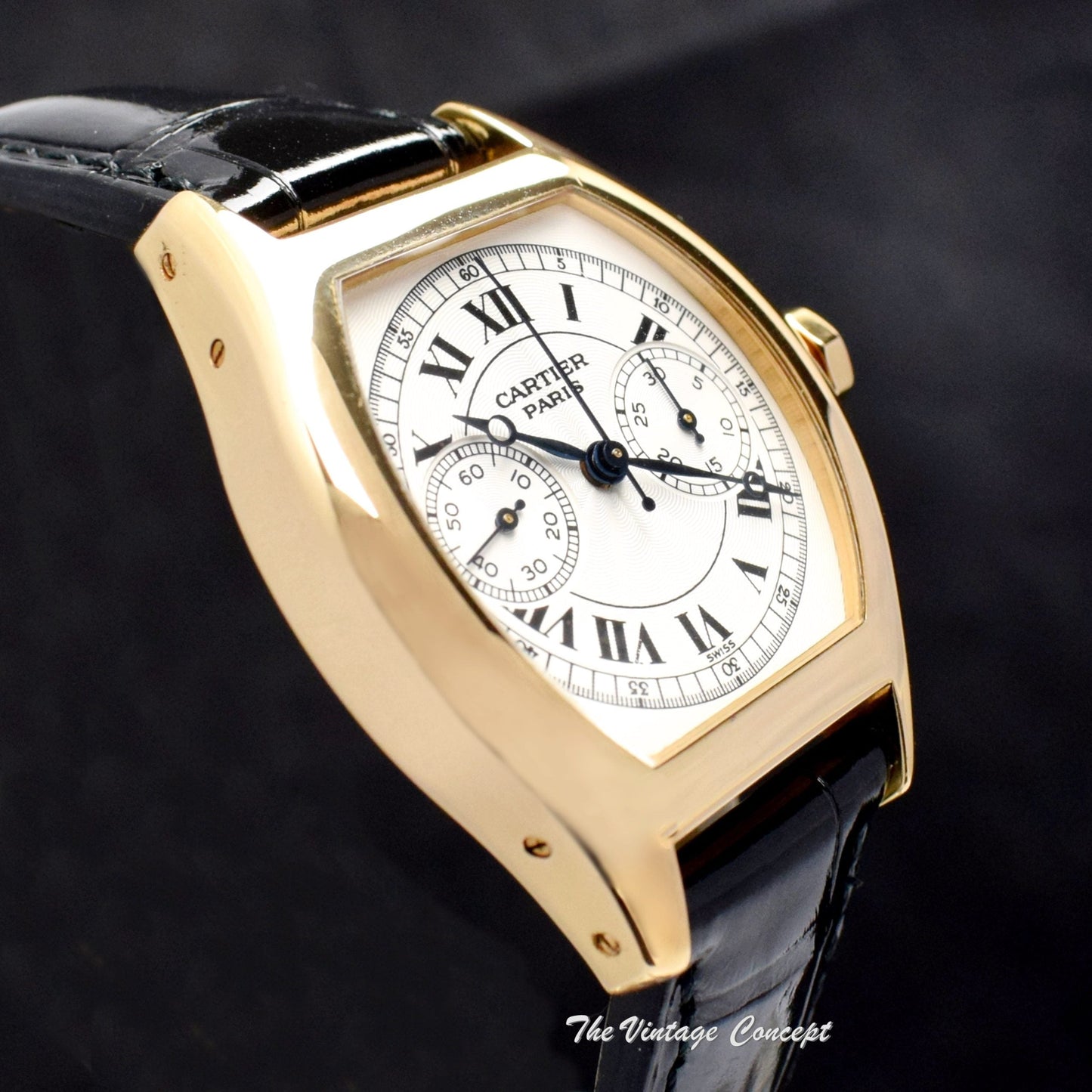 Cartier Yellow Gold CPCP Tortue Monopoussoir Chronograph 2356 (Full Set) (SOLD)