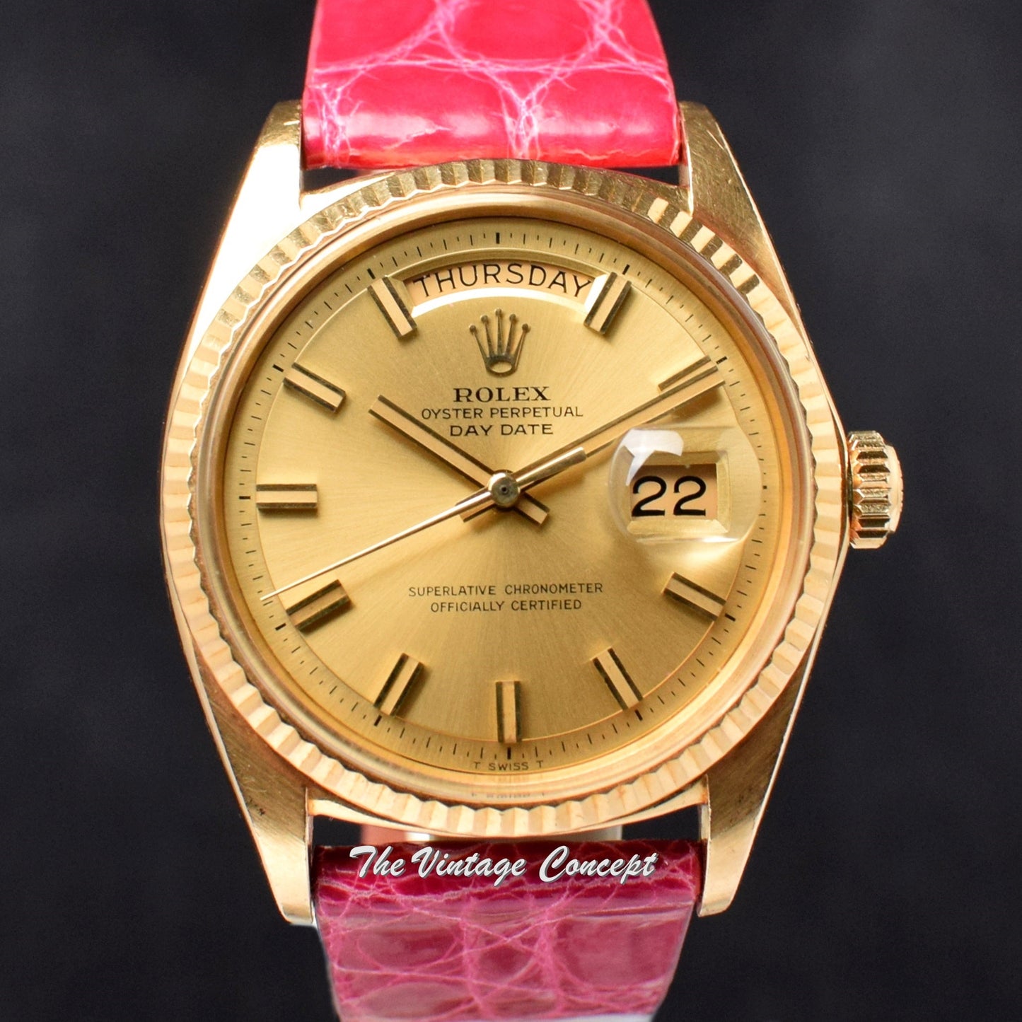 Rolex Day-Date 18K YG Wideboy Dial 1803 (SOLD)