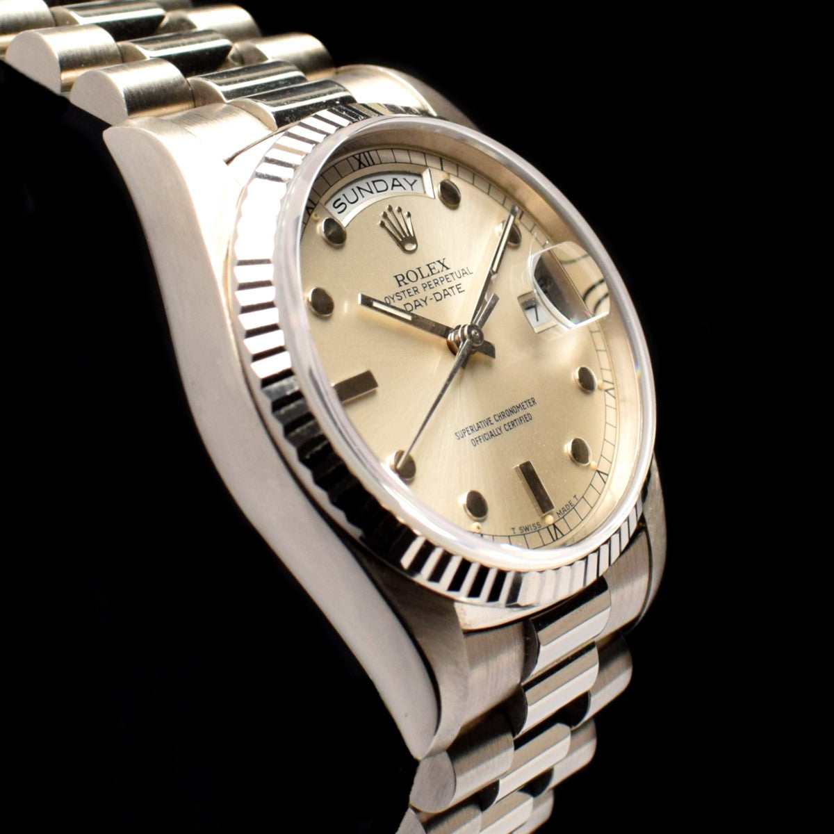 Rolex Day-Date 18K WG Silver Dial Pinball Index 18239 (SOLD)