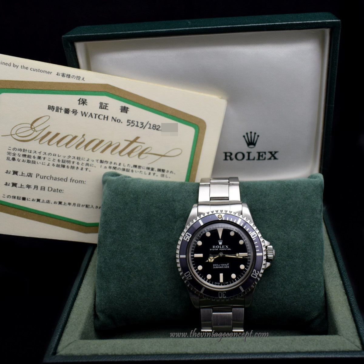 Rolex Submariner Meter First 5513 w/ Original Paper & Box (SOLD)