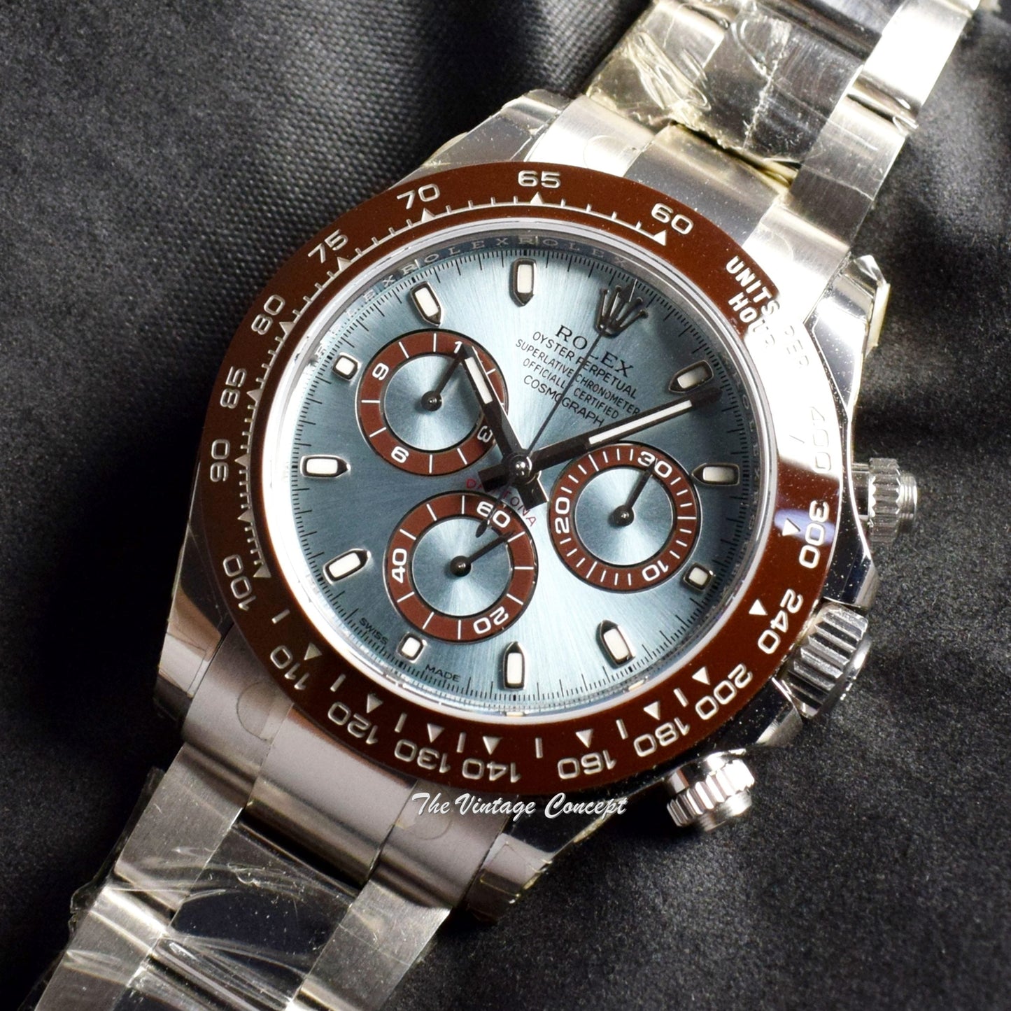 NOS Unworn 2018 Rolex Daytona Platinum PT950 Ice Blue Dial 116506 w/ Original Card & Purchase Invoice (SOLD)